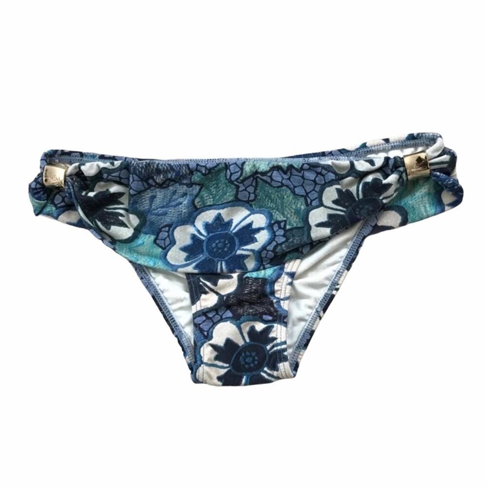 Agua De Coco NWT Bikini Swim Bottom Floral Tropical Embellished Print